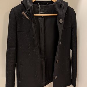 Babaton Black Hooded Pea Coat